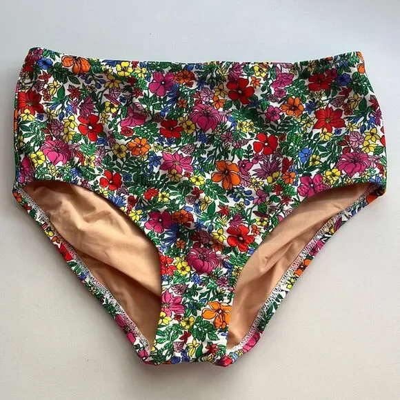 J Crew Girls Bikini Bottom Size 12 Floral - Picture 1 of 4